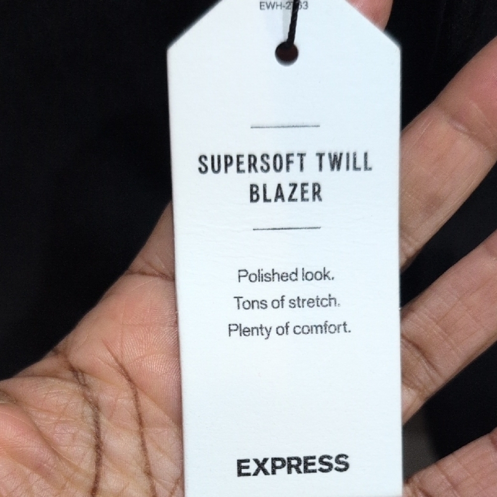 NWT Express Classic Black Supersoft Twill Suit Jacket Blazer - Large - Picture 7 of 15